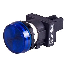 A20P-1EQM3S, 22mm LED Pilot lamp, Flush Type, 240V AC/DC, Blue Lens