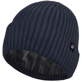 HASAGEI Knitted Hat Women's Beanie Men Women Hat Thick Fleece Hat Thermal Breathable Unisex Cuffed Beanie Hat Men Soft Knitted Hat Autumn Winter Stretch Winter Hat, blue
