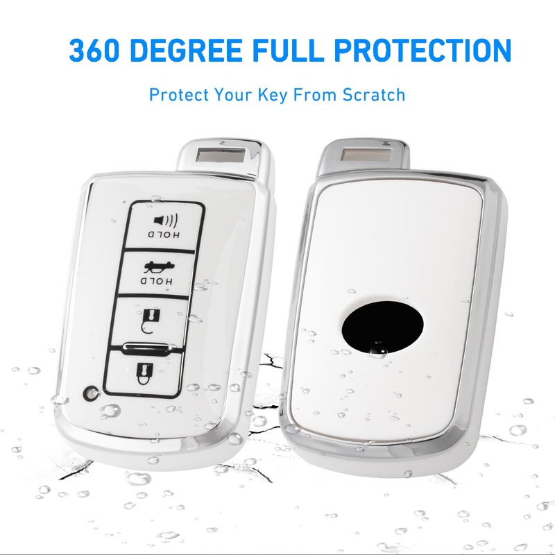 Flensent Key Fob Cover with Keychain for Toyota Highlander Sequoia