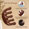 TCRAYCH Natural Wooden Hair Growth Scalp Massager Comb - 5-Claw