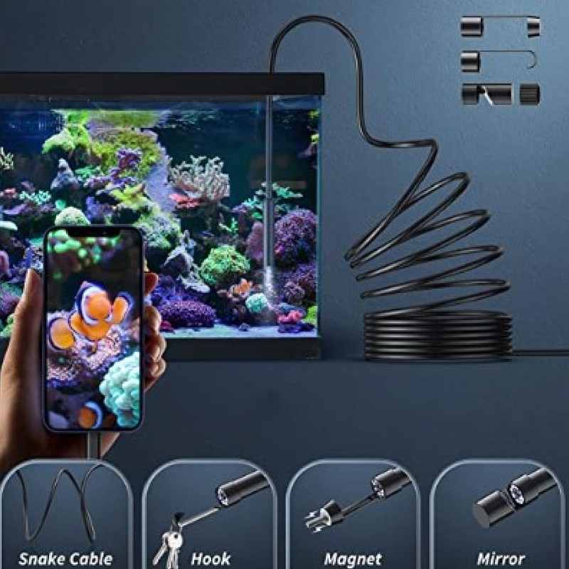Industrial Endoscope Waterproof 1080P HD Dual Lens Borescope Inspection Sewer