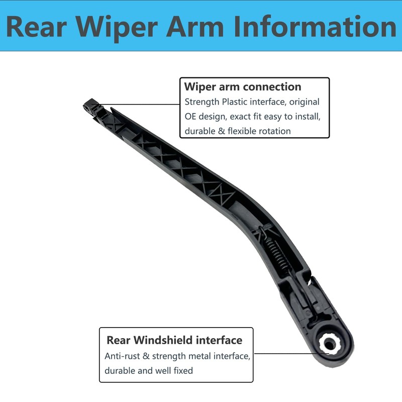 Rear Windshield Wiper Arm Blade Set Replacement for Toyota 4Runner