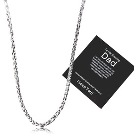 Fathers Dad Birthday Gifts for Dad Papa Cuban Chain Necklace Gifts for Men Dad, Father Dad Christmas Gifts for Daddy Dad Jewelry Necklace Father's Day Gift from Kids, Dad Birthday Gifts for Men