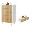 Natural Oak 5 Drawer Dresser for Bedroom, 48" Tall Modern