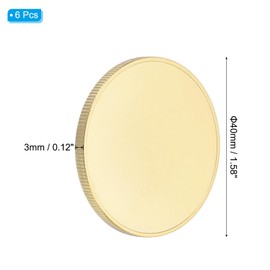 PATIKIL 6pcs Blank Coins for Engraving, 40mm Coin Blanks Laser Engraving Blanks Custom Challenge Coins Metal Disc Tags Circle Round Plate for Laser Engraving Stamping, Gold Tone