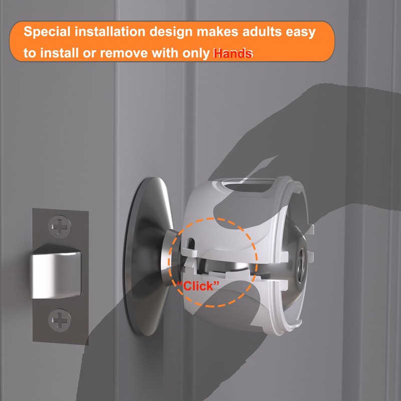 Innovative Door Knob Safety Cover for Kids (4 Pack) New