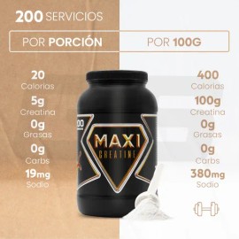 Maxi Creatina Monohidratada 1 Kg 200 Serv Varios Sabores                                                                                              