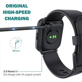 Compatible with TOZO S2 Charger, Magnetic USB Charging Cable Replacement Charger Cable Compatible with TOZO S2 1.69/ENOMIR ID208 Smartwatch/ID208 Smartwatch/Aeac ID208 Smartwatch (Black)