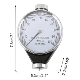 Lancoon Rubber Hardness Tester, Shore Type A Tire Durometer with Professional Large Dial Pointer 0-100HA Durable Practical Analog Display Easy to Carry for Leather Wax Poly Fat