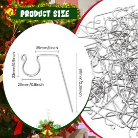 200 Pieces Metal Christmas Light Gutter Hooks Christmas Light Hanger Hooks for Gutters Stainless Steel Xmas Outdoor Light Hooks Clips for Christmas Light Kitchen Bathroom Work Shop Garden(Silver)