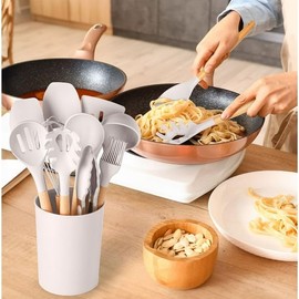 14 Pieces Baking And Cooking Utensil Set, Papyrus Beige, Made From Durable Materials, Dishwasher Safe, Heat Resistance, Nonstick Cookware Friendly