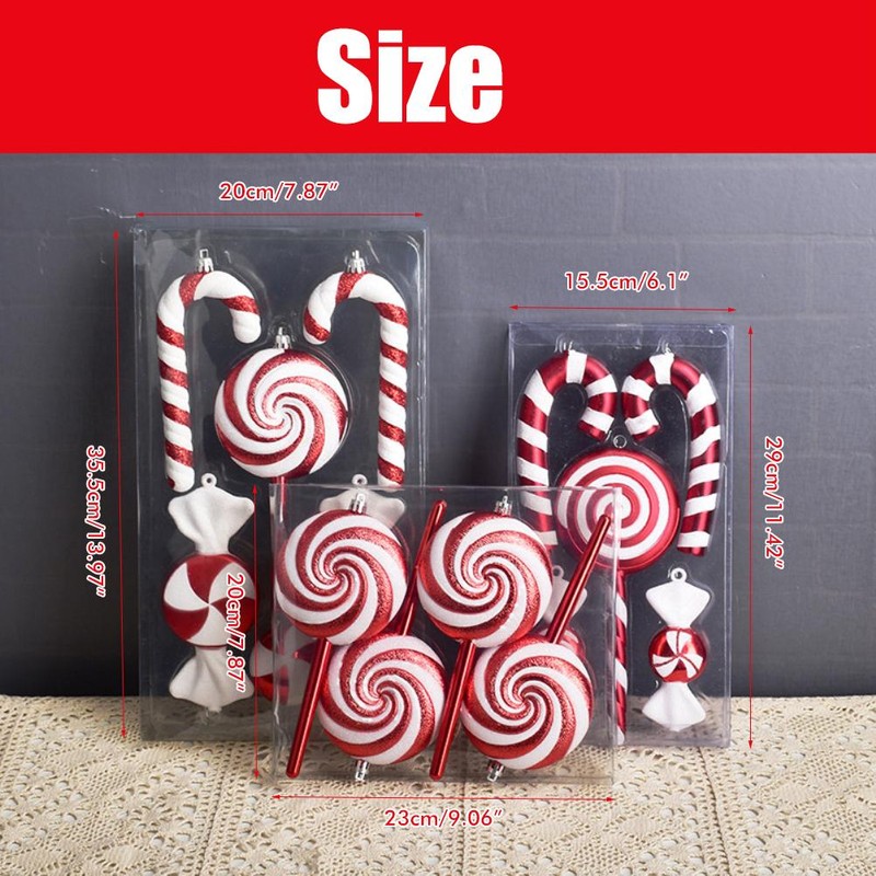 Red and White Lollipop Christmas Decorations Small Combinations Red and