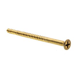 Prime-Line 9035360 Wood Screws, Flat Head, Phillips Drive, #8 X 2-1/2 In., Solid Brass (15 Pack)
