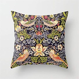DearLord William Morris Strawberry Thief Art Nouveau Painting Throw Pillow Case Cushion Cover 18 X 18 Inches