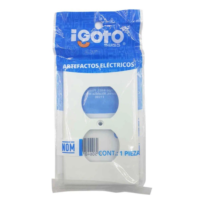 Placa Y Contacto Duplex Aterrizado Blanco Igoto 10 Juegos