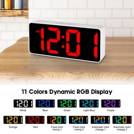 Catrne Small Digital Alarm Clock for Bederoom, Large Big Numbers Display with Brightness Dimmer,Dual Alarm, Snooze,12/24Hr,Adjustable Volume Loud Bedside Alarm Clock for Kids Teens Boys Girls (White)