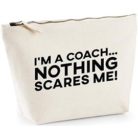 Hippowarehouse I'm a Coach Nothing Scares Me printed make up cosmetic wash bag 18x19x9cm