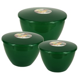 Just Pudding Basins 3 Larger Bowl Sizes and Lids in 1 Set, 1x 1.5 Pint (850ml), 1x 2 Pint (1.14lt), 1x 3 Pint (1.71lt) Emerald