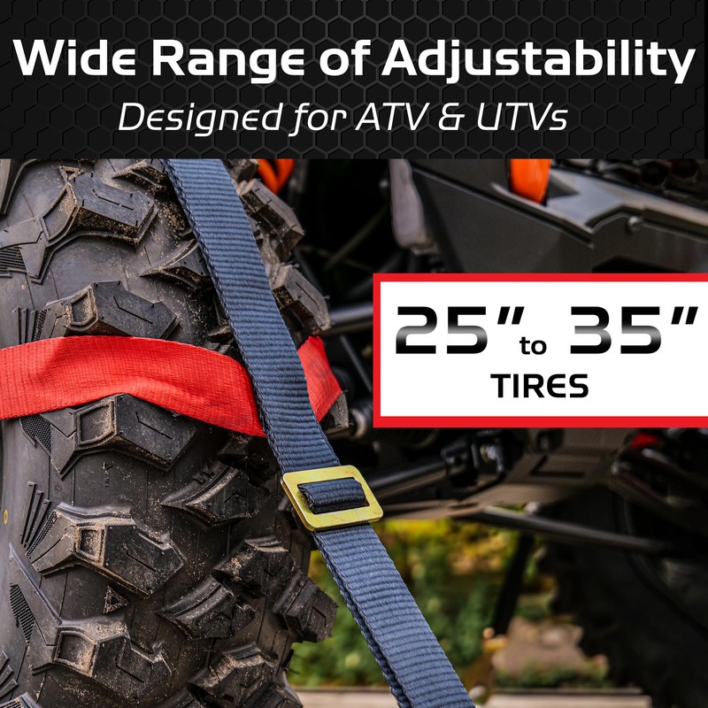 Caliber Trailblazer ORV Heavy-Duty Tie Down Straps, 2-Way Tension Around
