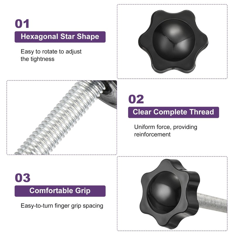 QUARKZMAN 8 Pieces Tension Screw Knob, M5 x 30mm Hex