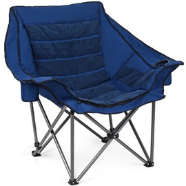 Heavy Duty Oversized Fully Padded Camping Chair with Foot Pocket, Comfortable Sports Chair for Adults, Outdoor Winter, Ice Fishing, Hunting, RV, Insert Hand Warmer for A DIY Warm Heated Chair, 400 LBS