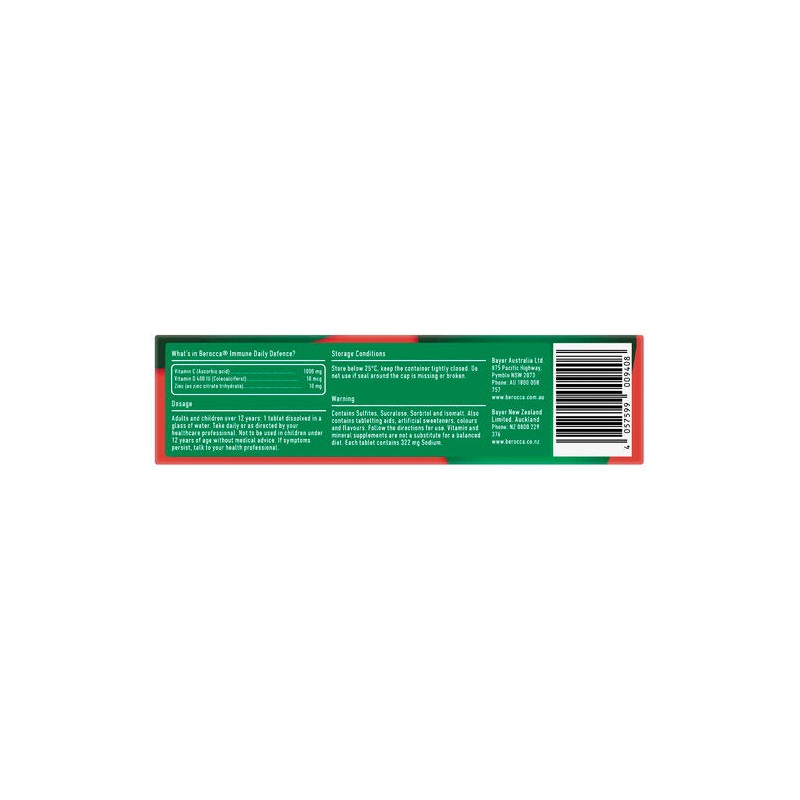 Berocca Immune Daily Defence Vitamin C, D and Zinc, Blackcurrant