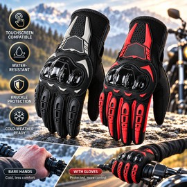 Motorcycle Riding Gloves for Men and Women – Touchscreen, Water-Resistant Design for Fall and Winter Rides
