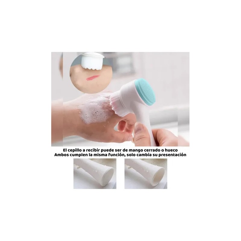Cepillo Limpieza Facial Doble Cara Manual Exfoliante Skin F