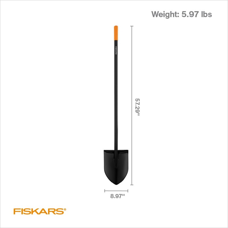 Fiskars Garden Shovel for Digging, Heavy Duty Steel Gardening Tool