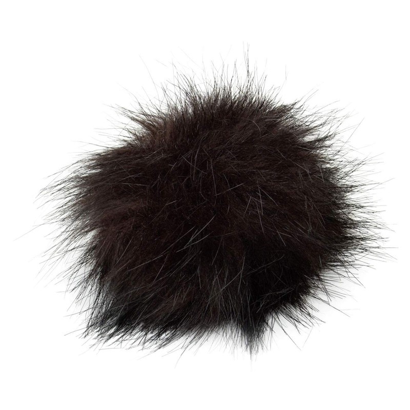 Unbekannt Unisex Faux Fur Pompom with Press Stud Faux Fur