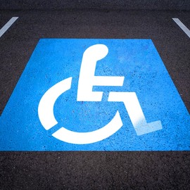 Handicap Parking Stencil, 33 x 36 inches, Reusable Silicone Template, White