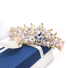 Handmade Crystal Crown Headband Wedding Bridal Bridesmaid Prom Beauty Headpiece Queen Headpiece for Women Royal Wedding Hair Accessories