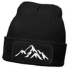 Neverless® Men's Beanie Winter Hat with Patch Mountains Nature Outdoor