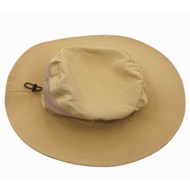 Connectyle Womens Outdoor Mesh Boonie Sun Hat Summer Wide Brim UV Protection Fishing Hat Safari Cap Khaki