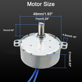 Fielect 2Pcs Synchronous Motor AC 110V 2.5-3RPM Turntable Motor CW/CCW Direction 4W TYC-50 D Shaft