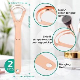 Geeric Set de 2 Cepillo de Lengua de Acero Inoxidable, Rascador de Lengua Kit de Limpieza Bucal para Limpiador de Raspado de Lengua Oral Limpia Lengua Ni?os y Adultos,para un Aliento Fresco y Cuidado