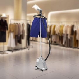 WUSILILU 1800W Professional Standing Steamer for Clothes with Hanger, 210.2 ℉ Standing Garment Steamer with Roll Wheels, 0.79Gal Steaming Wrinkle Remover for Suit, Shirt, Skirt, Trouser, Bed Sheet