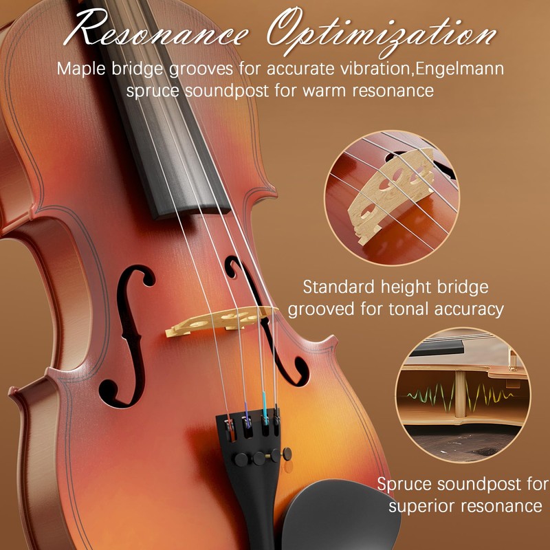 4/4 Full Size Beginner Violin, Acoustic Fiddle Set for Adults,