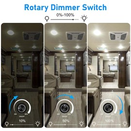 Linkstyle 12V Dimmer Switch, Rotary ON/Off Dimmer for Car Trailers Van Truck RV 60W LED Lights, Halogen, Incandescent