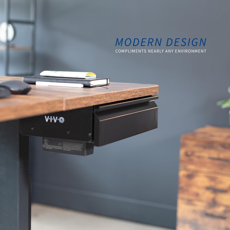 VIVO 16 inch Under Desk Slide Out Drawer with Power