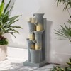 5-Tier Cascading Outdoor Water Fountain with LED Lights
