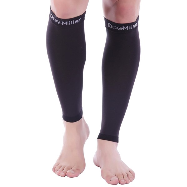 Doc Miller Calf Compression Sleeve - 1 Pair 15-20 mmHg Firm Calf Support