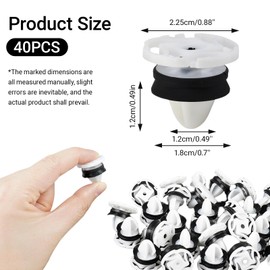 40 Pcs Interior Door Trim Panel Card Retainer Clips,Car Trim Clips Plastic Fasteners,for Peugeot 308 Citroen DS4 Renault Megane III & Laguna III 7703077476 9345ZN 1007928