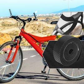 BULLSPANN 1 Pair Bicycle Handlebar Tapes, Cork Bicycle Handlebar Tapes, Bicycle Handlebar Tape, Carbon Fibre Pattern Cycling Handlebar Wrap for Road Bike, Mountain Bike, 210 x 3 cm, Thickness 3 mm