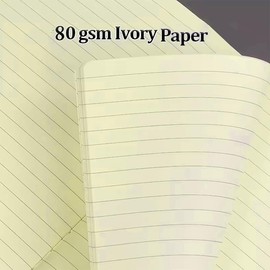 1ABOVE A4 Soft Feel Notebook with Lined Pages | Hardback Journal | Elastic Closure and Ribbon |Paper Pocket | 80gsm | 160 Pages (80 Sheets) -TAN