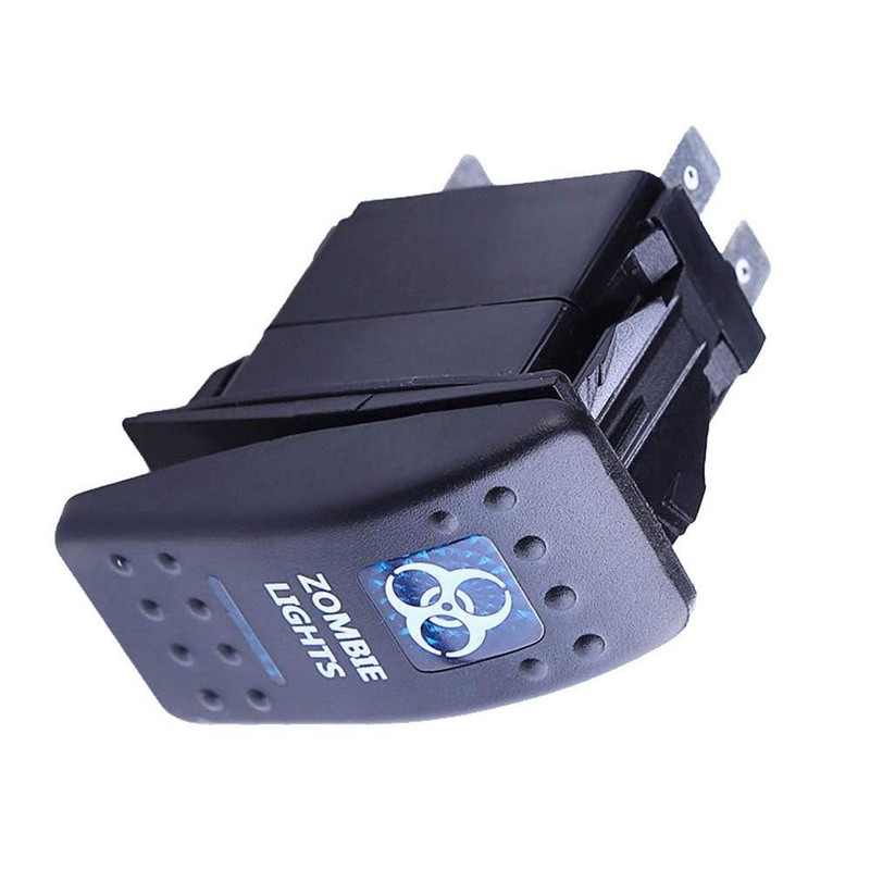 E Support™ 12V 20A Bar Rocker Toggle Switch Blue LED