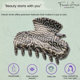 French Amie Chic Handmade Celluloid Small Jaw Hair Claw Clip Clamp Clutcher (Opera)