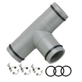 Magoog Pool Hose Connector, 1.25"-1.25" T-Joint Pool Hose Connector, Pool Hose Adapter for Filter Pump, Grey