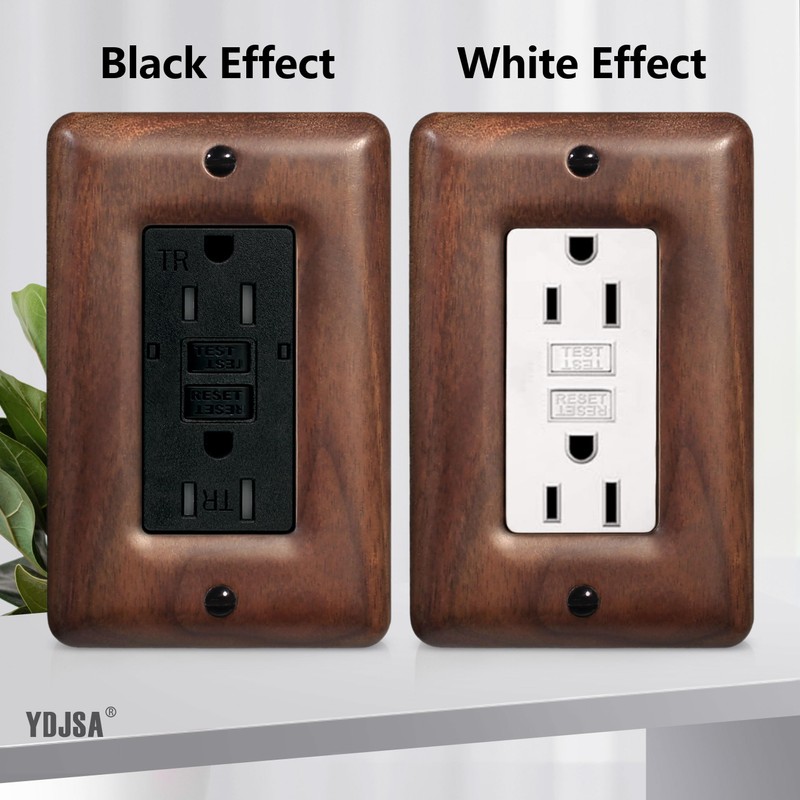 YDJSA Four Light Switch Cover Plate Solid North American Walnut
