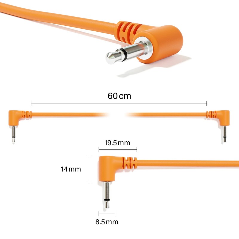 ExcelValley - Right Angle Mono Modular Patch Cables TS 3.5mm